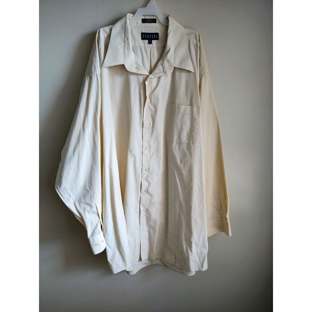 Bergamo New York Poly Cotton 3XLT Lt. Yellow Mens Shirt Poplin
